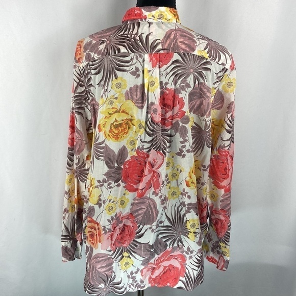 Joe Fresh Women’s Floral Long Sleeve Button Down Dress Shirt - Picture 2 of 6